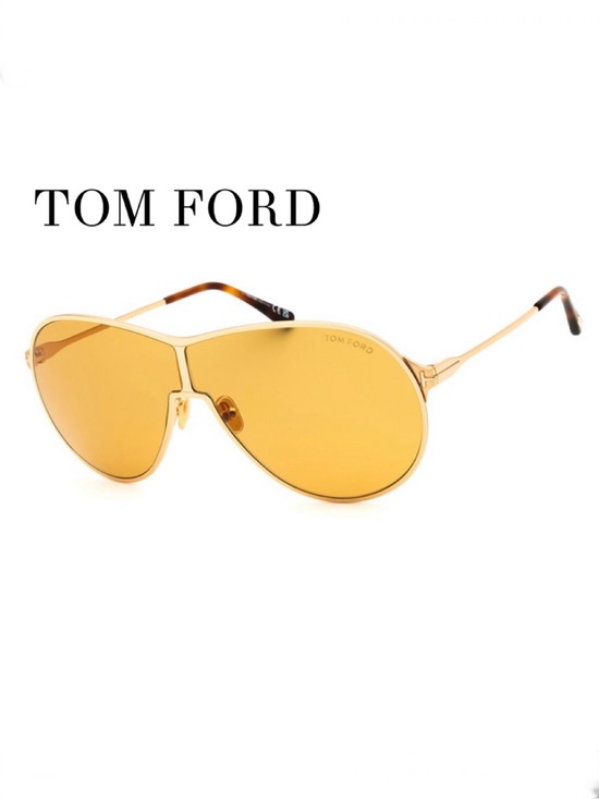 Tom Ford Accessories - Tom Ford Unisex Deep Gold Frame Sunglasses with Golden Amber Lenses